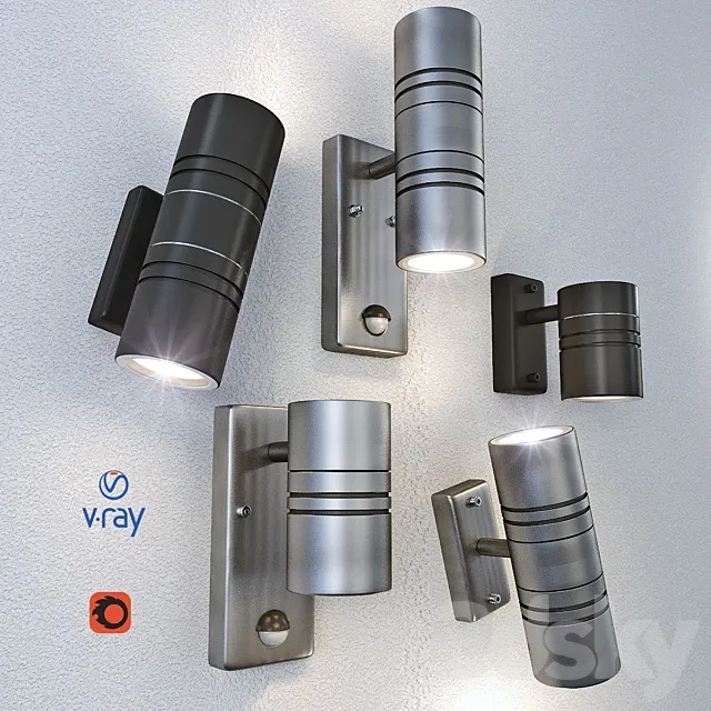 Lamps of the ARNE-LED model from the company LUCIDE. Belgium. 4 versions. 2 coating options. 3DModel