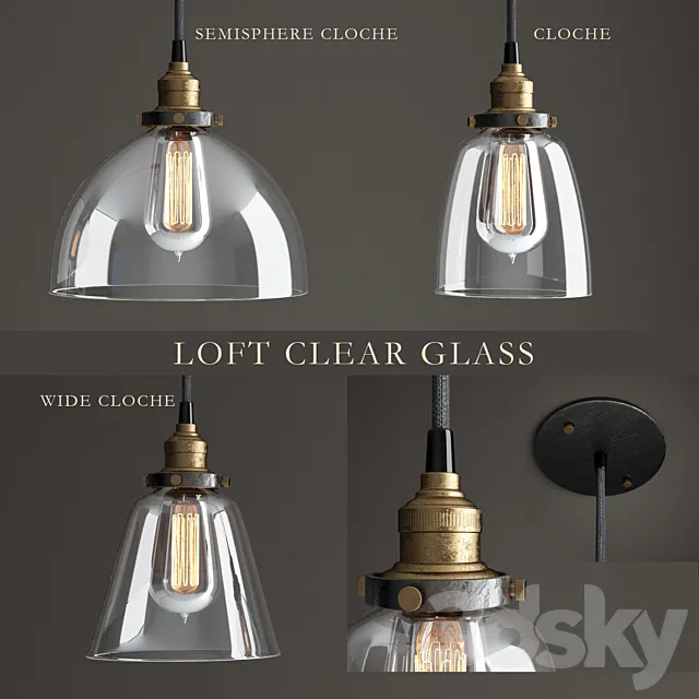Lamps series “Loft Clear Glass” 3DModel Lamps series “Loft Clear Glass” 3DModel