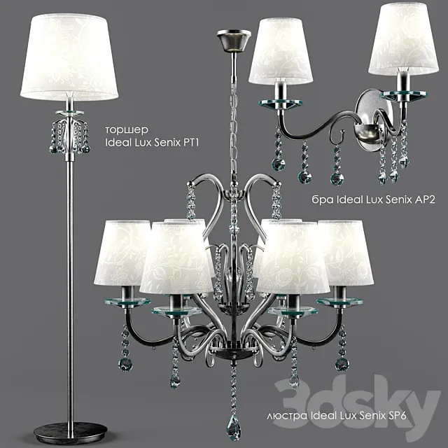 lamps Set Ideal Lux Senix 3DModel