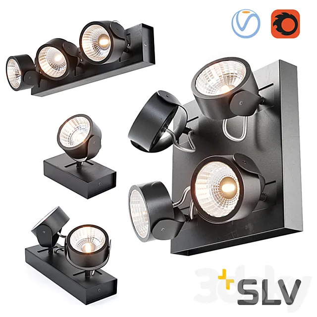 lamps SLV Kalu Led Black set 1. 3DModel