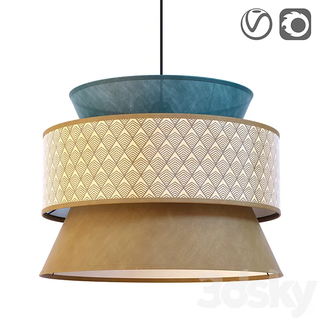 Lampshade with 3 lampshades Dolkie 3D Model Lampshade with 3 lampshades Dolkie 3D Model