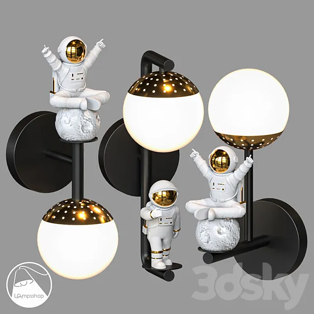 LampsShop.com B4428 B4429 B4430 Sconce Astroneer 3D Model LampsShop.com B4428 B4429 B4430 Sconce Astroneer 3D Model