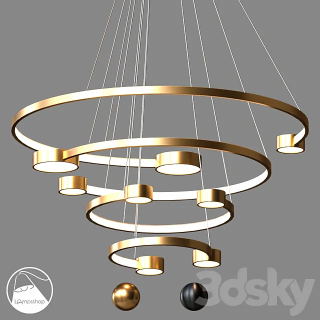 LampsShop.com L1412a Chandelier Spira 3D Model
