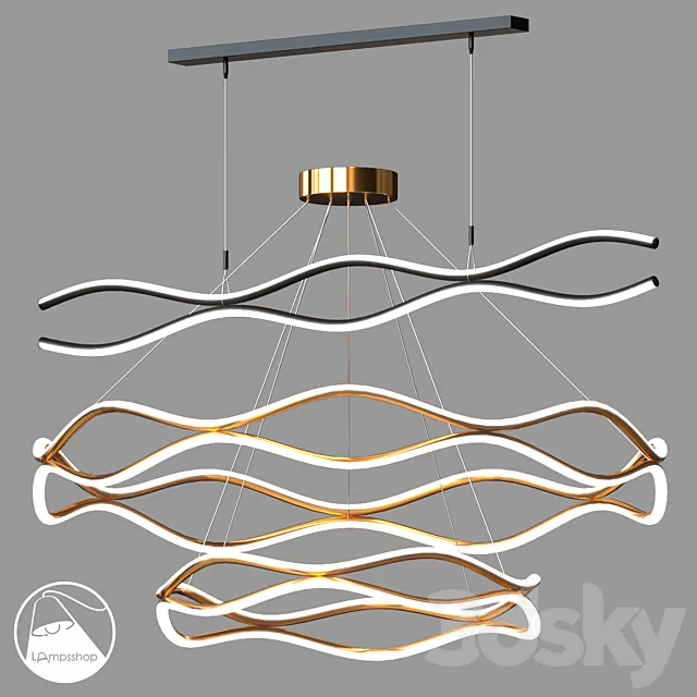 LampsShop.com L1438 Chandelier Klove 3D Model LampsShop.com L1438 Chandelier Klove 3D Model