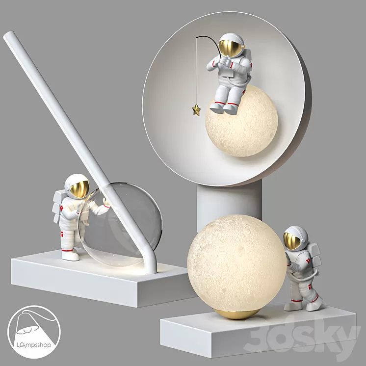 LampsShop.com NL5194 Table Lamp Astronaut mini Lamp 3D Model LampsShop.com NL5194 Table Lamp Astronaut mini Lamp 3D Model