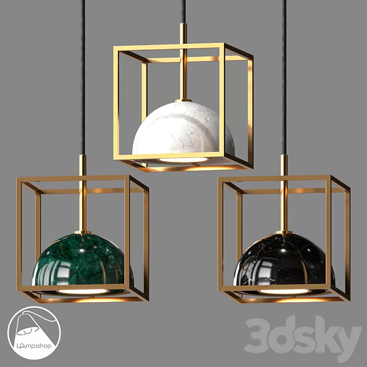 LampsShop.ru PDL2165 Pendant Мarble Square 3D Model
