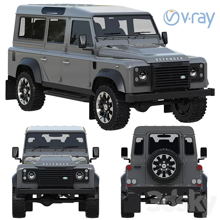Land Rover Defender Works V8 4-door 2018 3D Model Free Download
