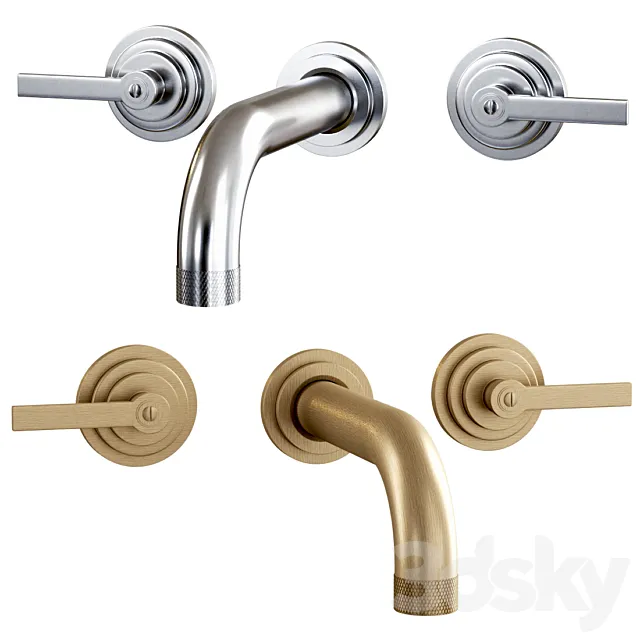 Landmark Industrial wall mounted mixer V7K17-3LF-CP by Samuel Heath _ Mixer 3DModel