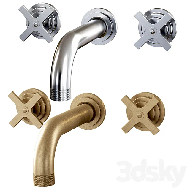 Landmark Industrial wall mounted mixer V7K17-3XF-CP by Samuel Heath _ Wall mounted mixer 3D Model
