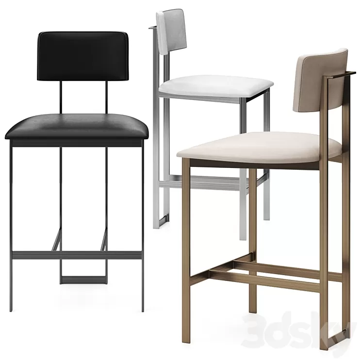 Landon II Counter Stool Cream 3D Model