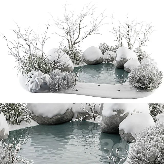 Landscape Furniture Snowy Lake – Set 48-C 3D Model Landscape Furniture Snowy Lake – Set 48-C 3D Model