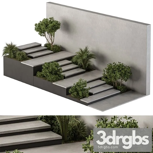 Landscape Furniture Stairs With Ivy And Garden Architect Element 57 3D Model Download