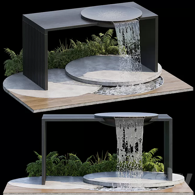 Landscape Furniture with Fountain – Architect Element 09 3D Model