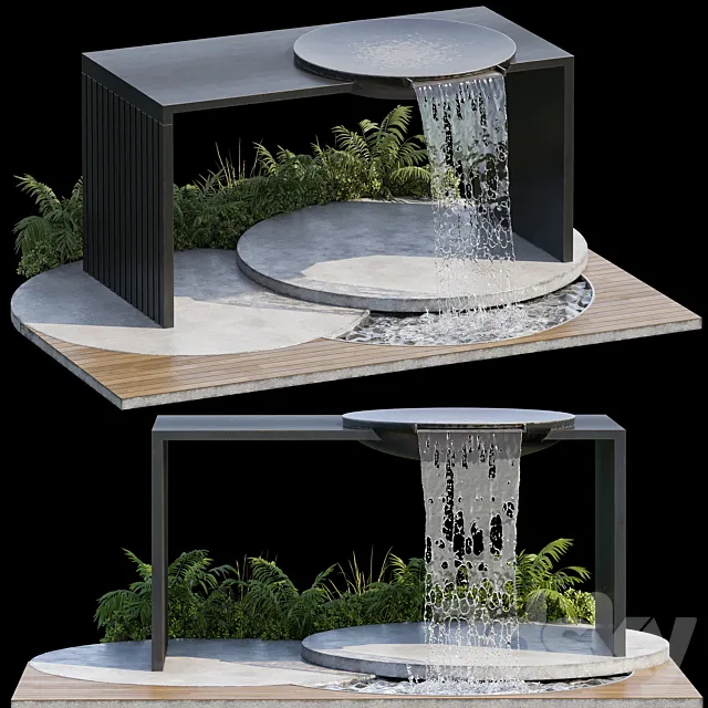 Landscape Furniture with Fountain – Architect Element 09 3DModel