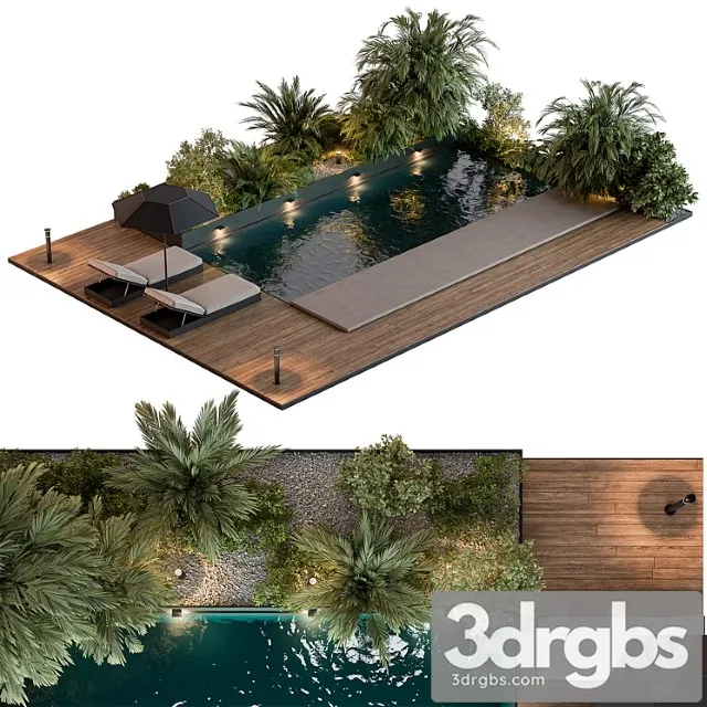 Landscape Furniture With Pool 69 3D Model Download