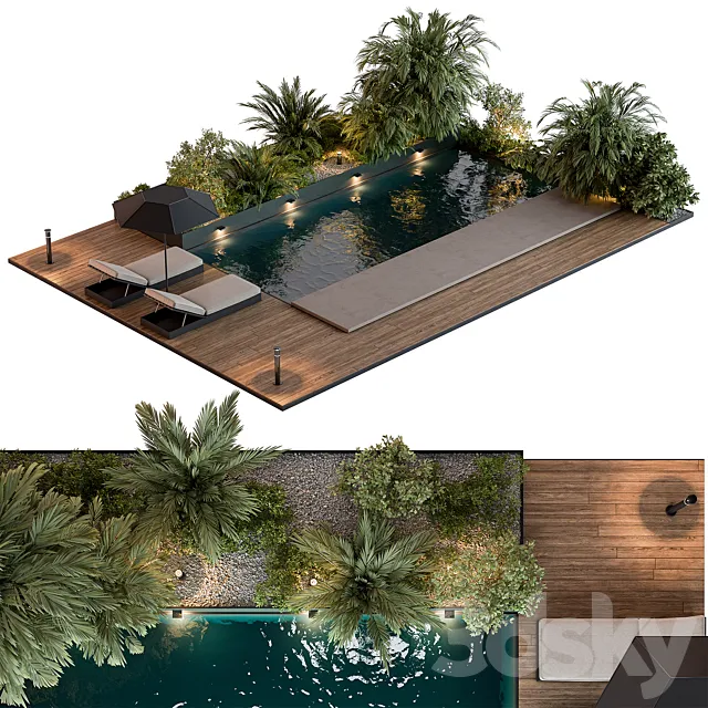 Landscape Furniture with Pool 69 3DModel