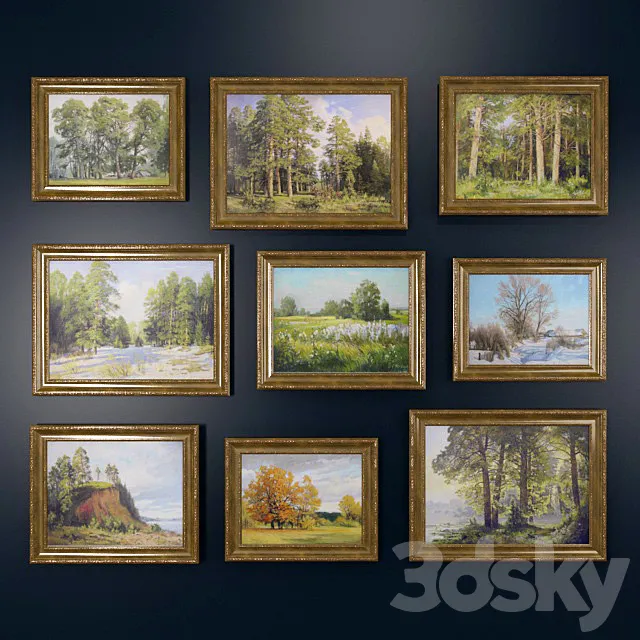 Landscapes from Alexander Ilyin framed 3D Model Landscapes from Alexander Ilyin framed 3D Model