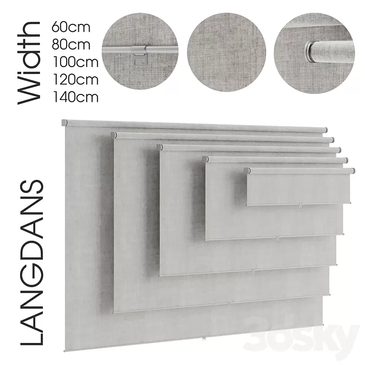 LANGDANS. Roller blind 3D Model LANGDANS. Roller blind 3D Model