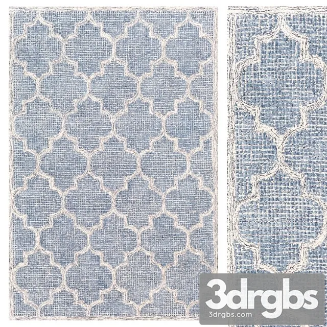 Langdon handmade trellis area rug 3D Model Download