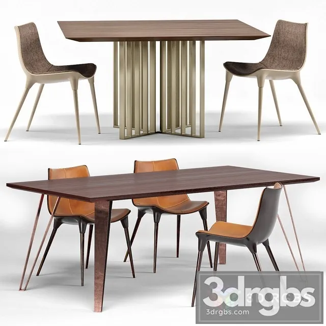 Langham Chair Spitalfields Table Grand Table 3D Model Download