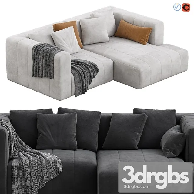 Langham channeled 2 piece sectional sofa 2 3D Model Download Langham channeled 2 piece sectional sofa 2 3D Model Download