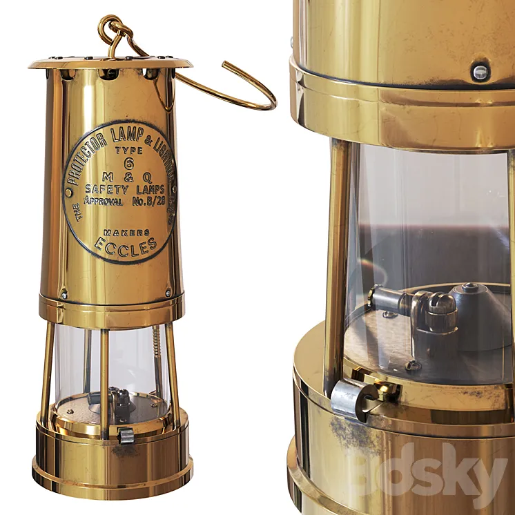 Lantern Brass and Cast Iron Miner's 3D Model Free Download Lantern Brass and Cast Iron Miner's 3D Model Free Download