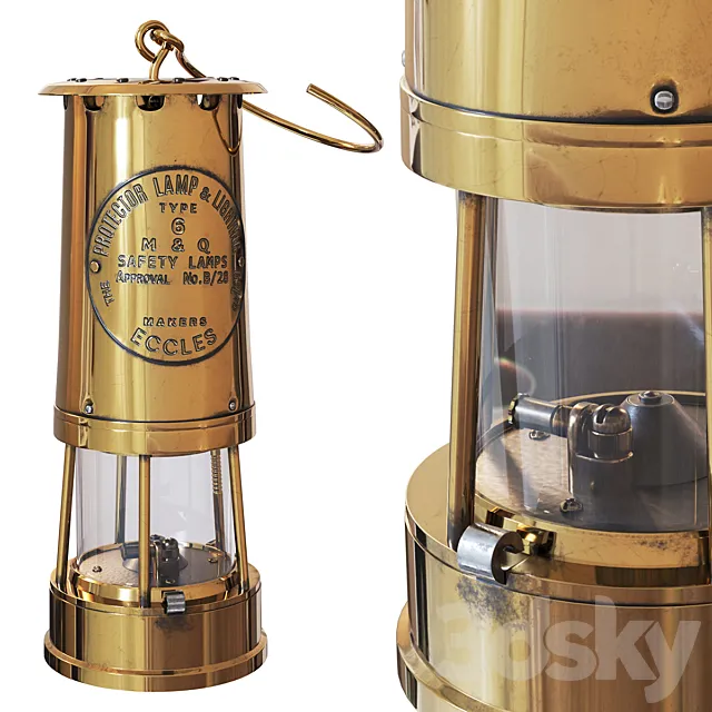 Lantern Brass and Cast Iron Miner’s 3DModel Lantern Brass and Cast Iron Miner’s 3DModel