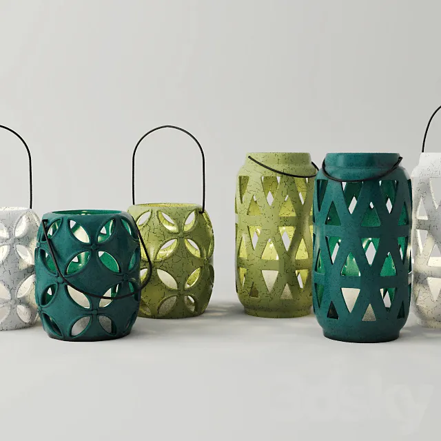 Lantern Candleholder Set 3DModel Lantern Candleholder Set 3DModel