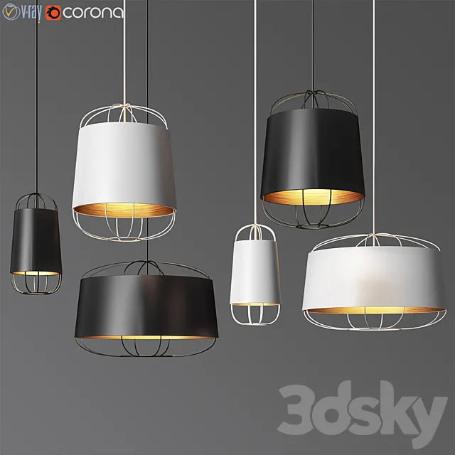 Lanterna Pendant Light Set Petitefriture 3DModel