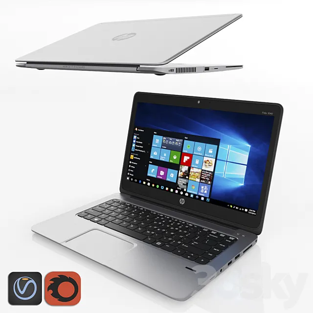 Laptop HP EliteBook Folio 1040 G1 3D Model