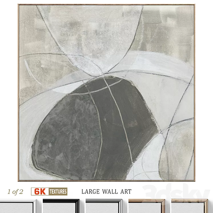 Large Abstract Neutral Textural Wall Art C-797 3D Model Free Download