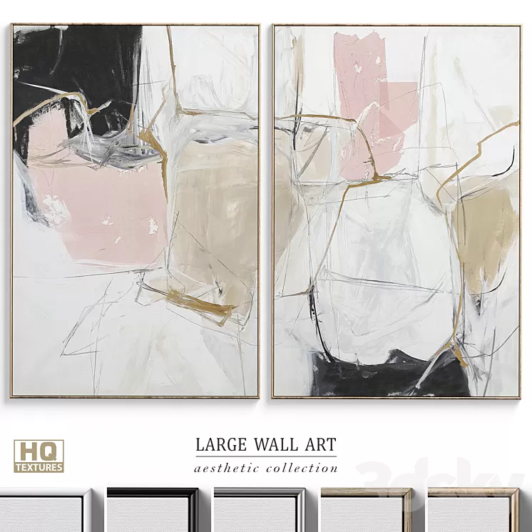 Large Abstract Neutral Wall Art C-378 3D Model Free Download