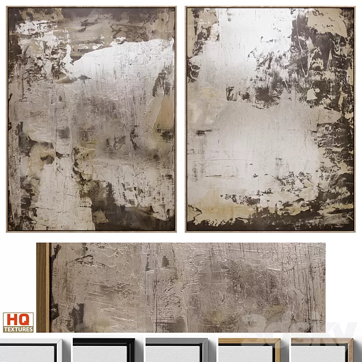 Large Abstract Neutral Wall Art C-433 3D Model Free Download