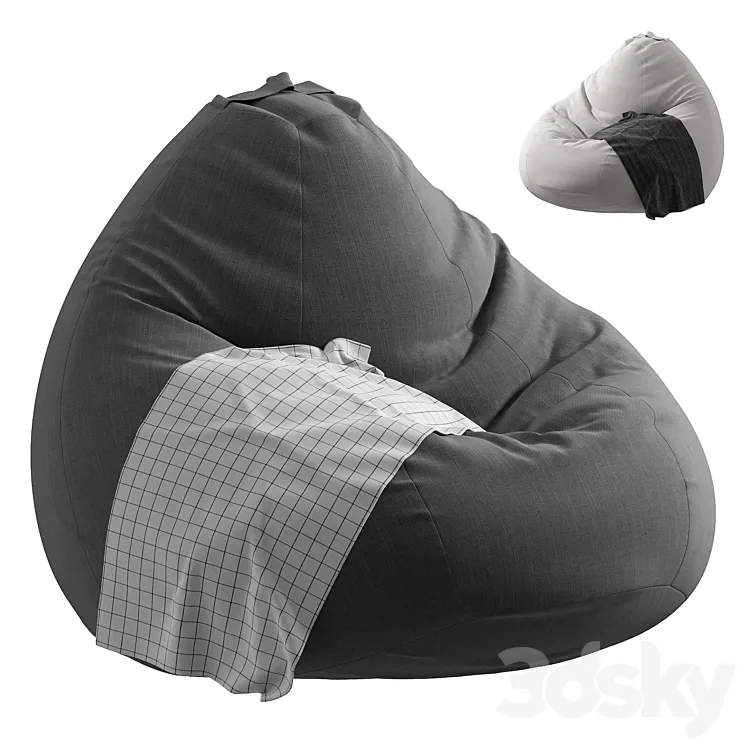 Large BeanBag Cover beanbag chair 2 3D Model Free Download