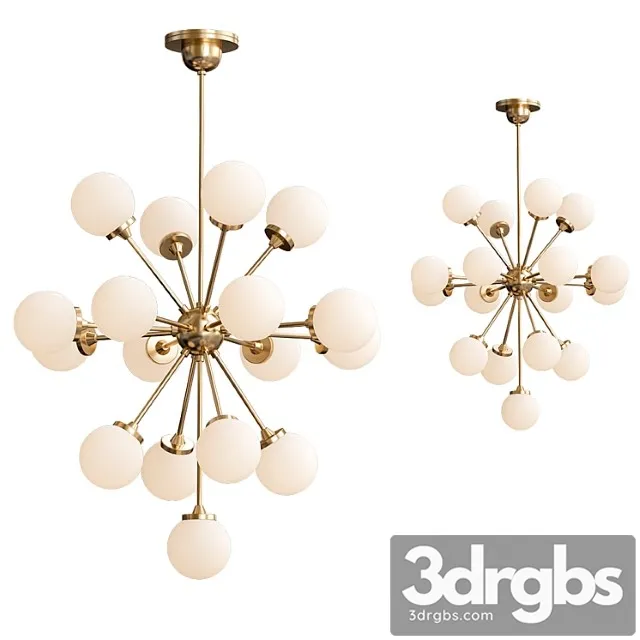 Large italian brass sputnik chandelier 3D Model Download