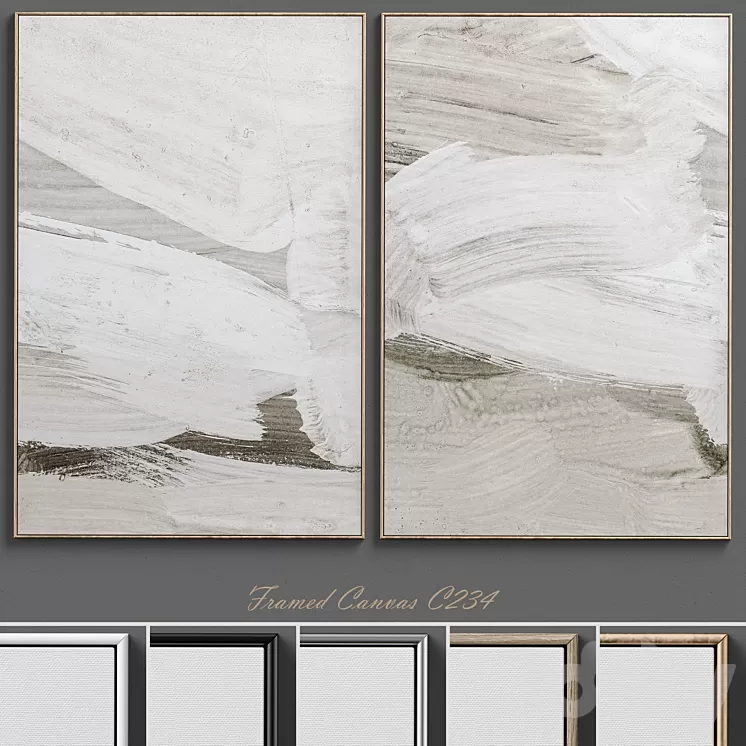 Large Living Room Wall Art C-234 3D Model Large Living Room Wall Art C-234 3D Model