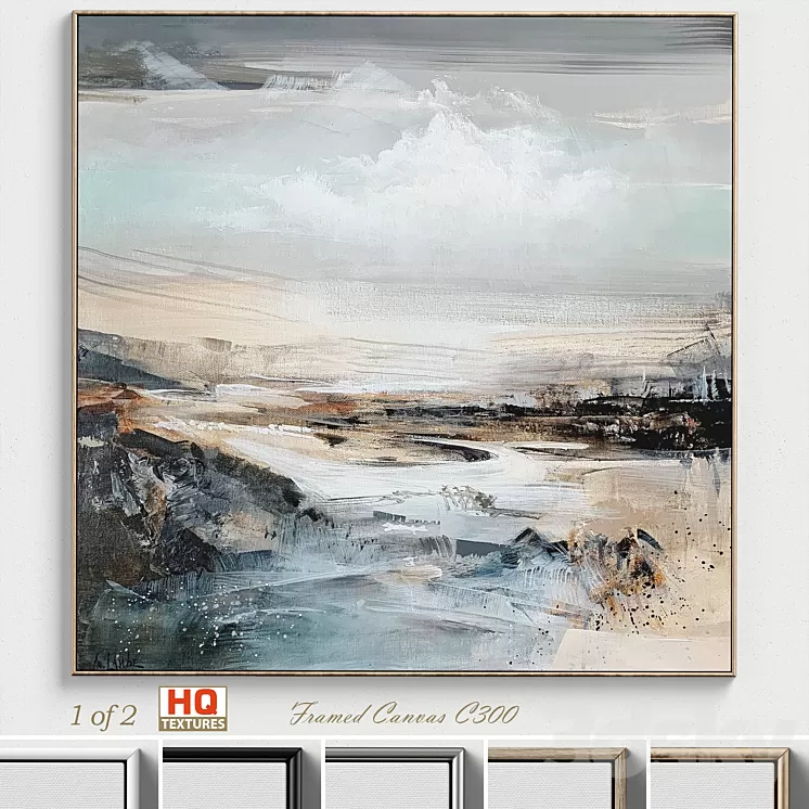 Large Living Room Wall Art C-300 3D Model Large Living Room Wall Art C-300 3D Model