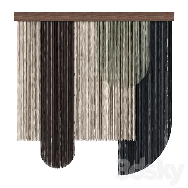 Large Macrame Wall Hanging | Boho Wall Decor 3D Model Large Macrame Wall Hanging | Boho Wall Decor 3D Model