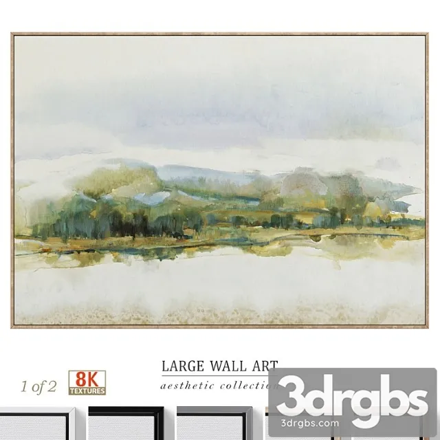 Large Panoramic Calm Landscape Wall Art C 702 3D Model Download