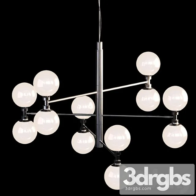 Large Pendant Light Grover With Glass Spheres In Black 3D Model Download