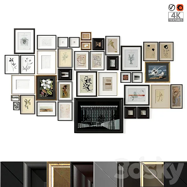 Large set of paintings 3DModel Large set of paintings 3DModel