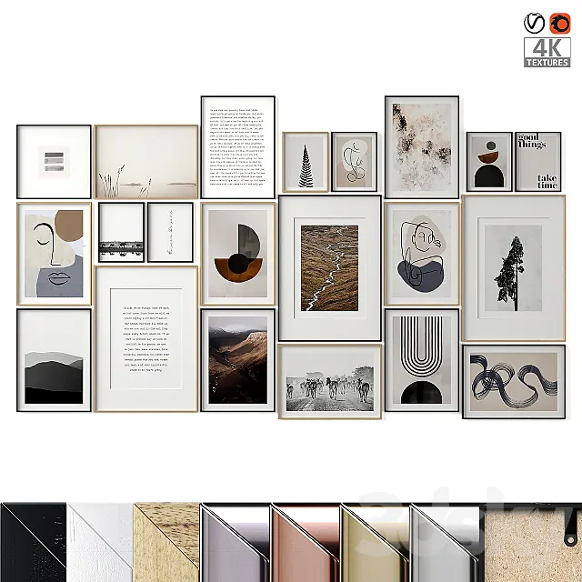 Large set of paintings 3DModel