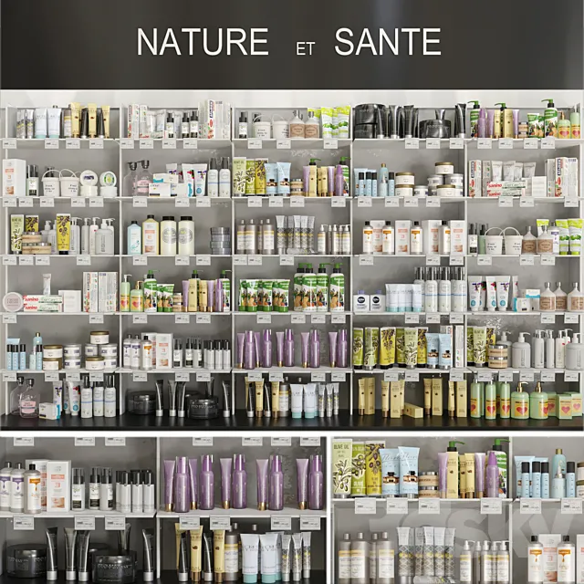 Large showcase in a pharmacy with cosmetics 3. Beauty salon 3DModel