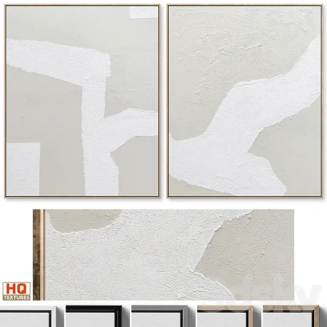 Large Textural Plaster Abstract Wall Art C-511 3D Model