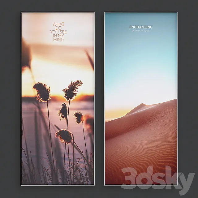 Large wall art collection 3D Model Large wall art collection 3D Model