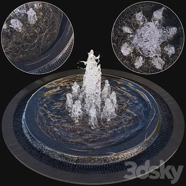 Large Water Fountains 3D Model Large Water Fountains 3D Model