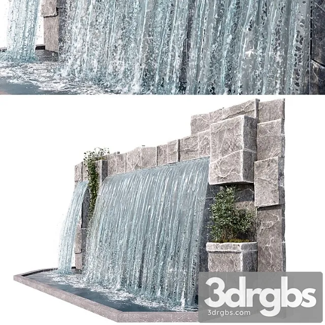 Large Waterfall 2 3D Model Download