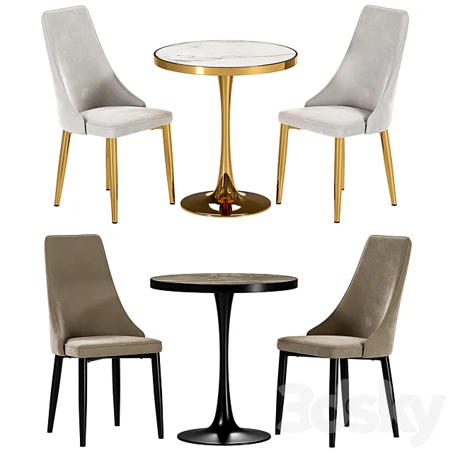Largo dining chair and Dorian table 3DModel