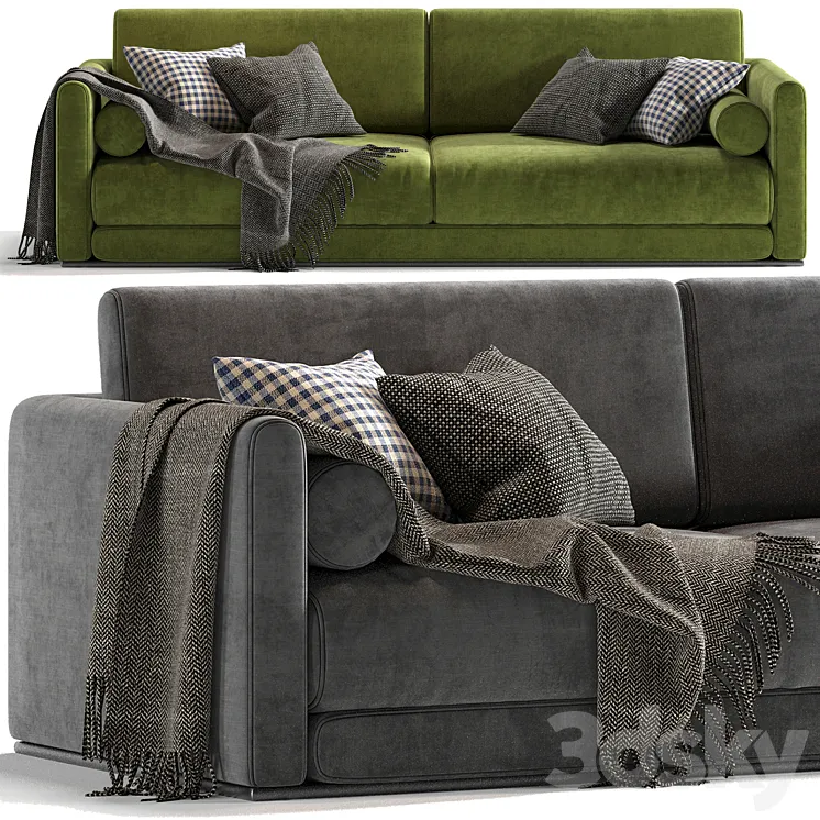 Lario Flexform 2 Seats Sofa-03 3D Model Free Download