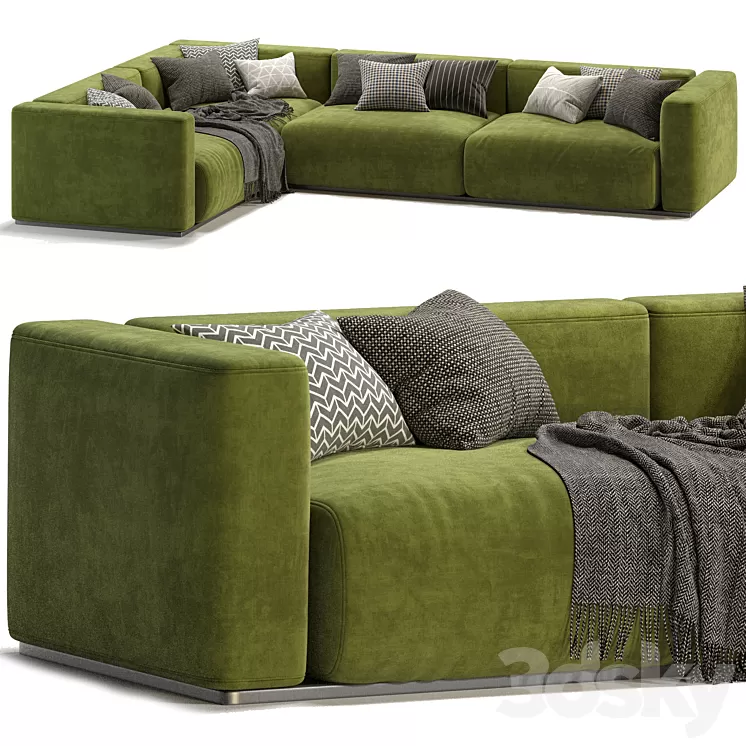 Lario Flexform sofa L Shaped 3D Model Free Download